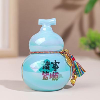 Creative Mini Gourd Figurine Chinese Style Portable Gourd Car Ornaments Decorative Resin Home Decoration Tabletop Ornaments