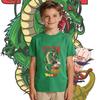 Dbz Shen Long x Goku Anime Print Boys Girls Cotton T Shirt Soft Breathable Kids Casual Tee Top Daily Wear