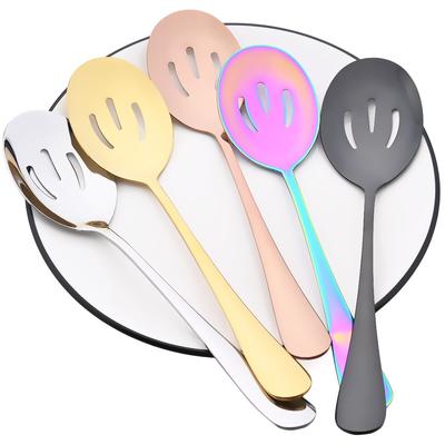 1Pc Portion Löffel Set Edelstahl Hot Pot Löffel Sieb für Abendessen Haushalt Öffentlichen Geschirr Schlitz Löffel Küche geschirr