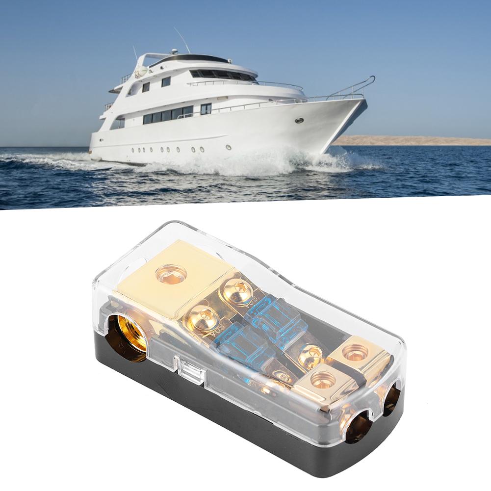 04 Gauge In To 48 Gauge Out 60A Fuse Distribution Block 2 Way Mini ANL Fuse Holder for Auto Boat