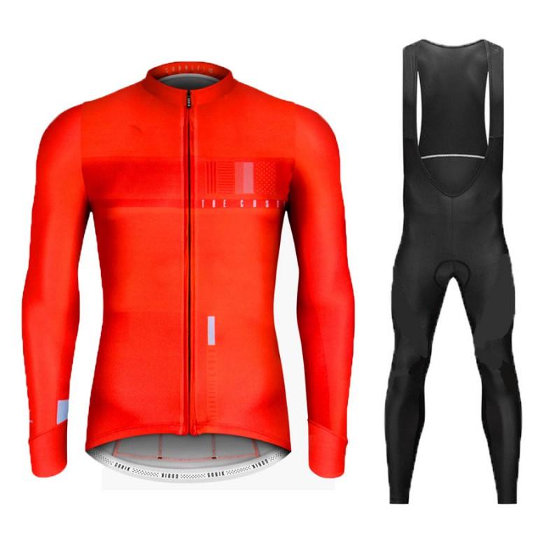 Men Women Cycling Jersey Set Long Sleeve Breathable Mountain Bike Outfit Sportswear