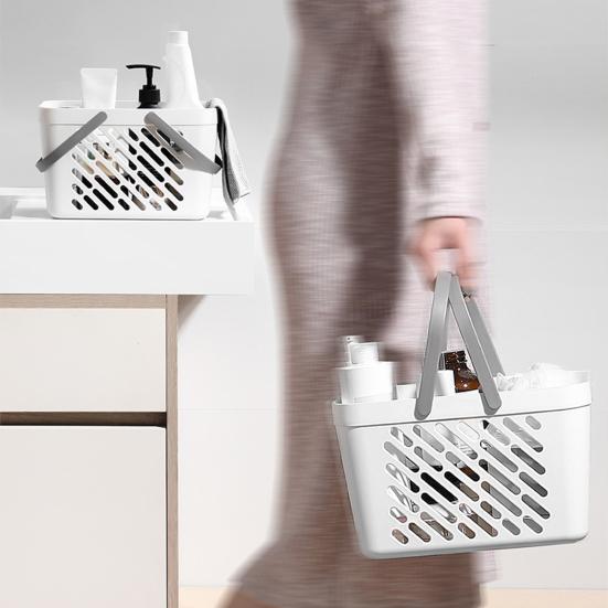 

Yousheng Portable Bathing Basket High-Density Plastic Shower Basket with Moisture-Proof Hollow Bathroom Kitchen Organization сірий