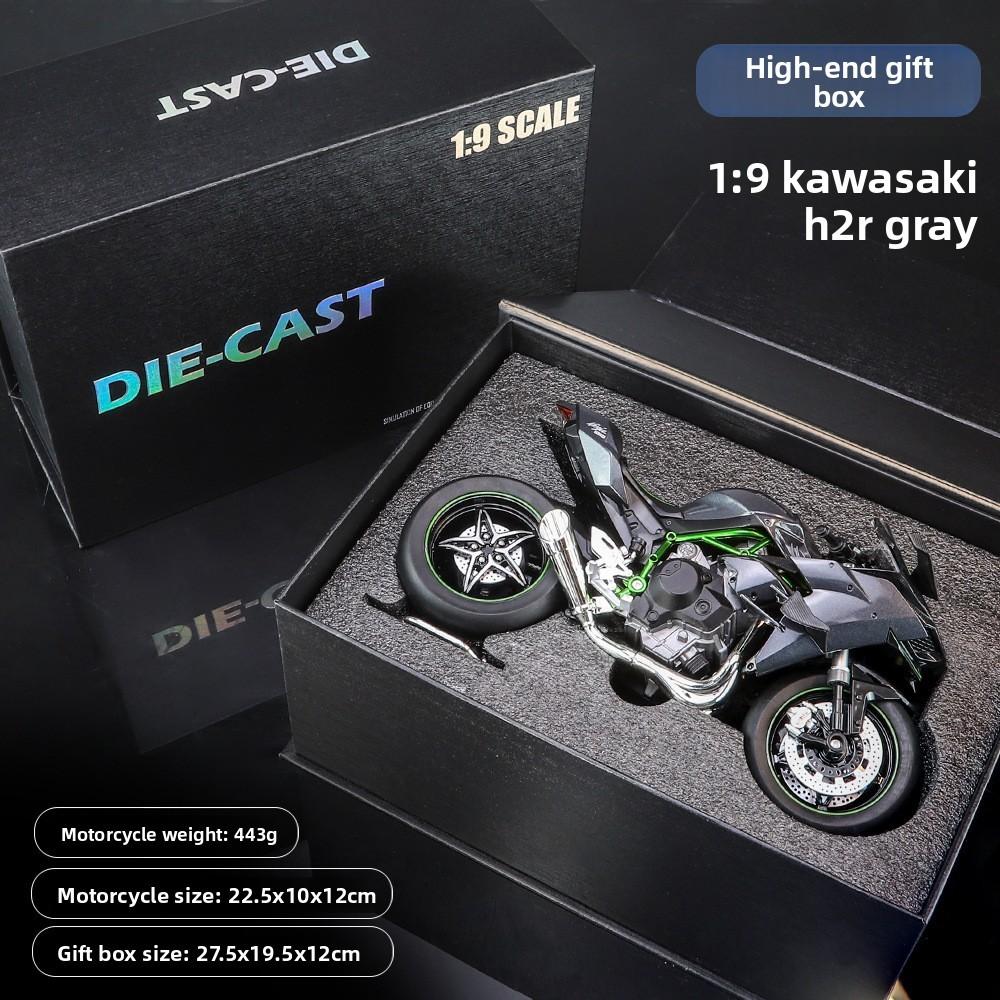 19 Kawasaki H2r Alloy Motorcycle Model Toy With Realistic Details For Kids Gift