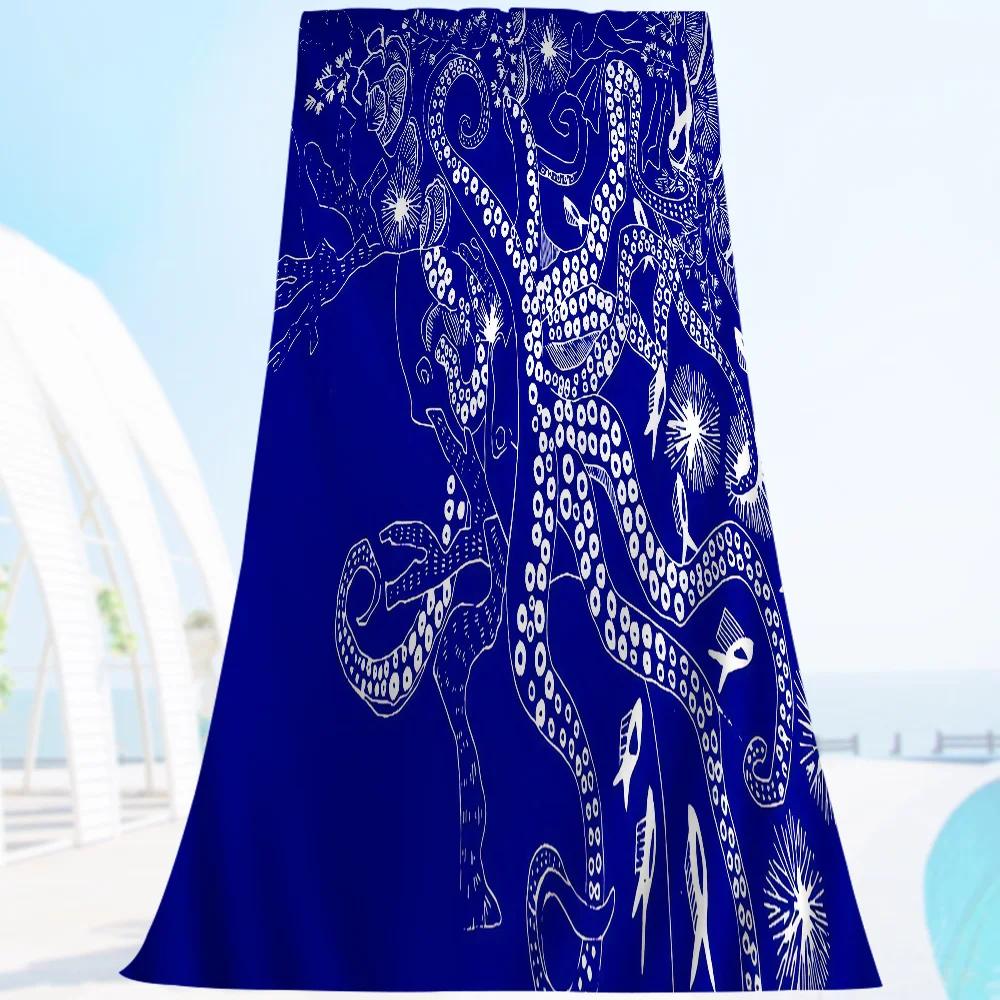 

Abstract Line Face Microfiber Beach Towel Absorbent Quick Dry Soft Yoga Swimming Resort Mountain Climbing Towel W30*H60(CM)
