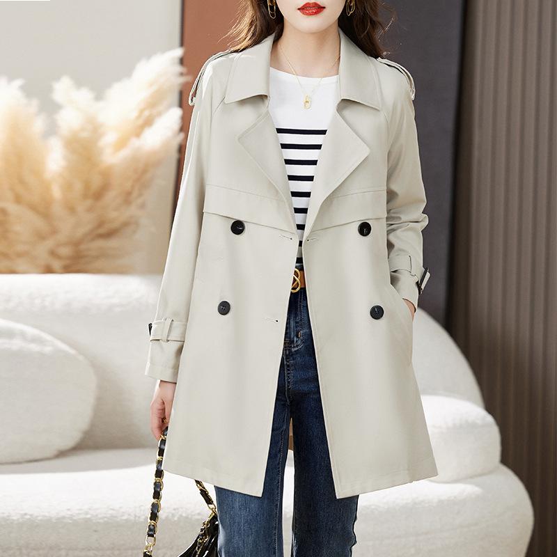 

Дизайнерская одежда женская одежда средней длины весна и осень новый темперамент повседневное пальто 2XL бежевый