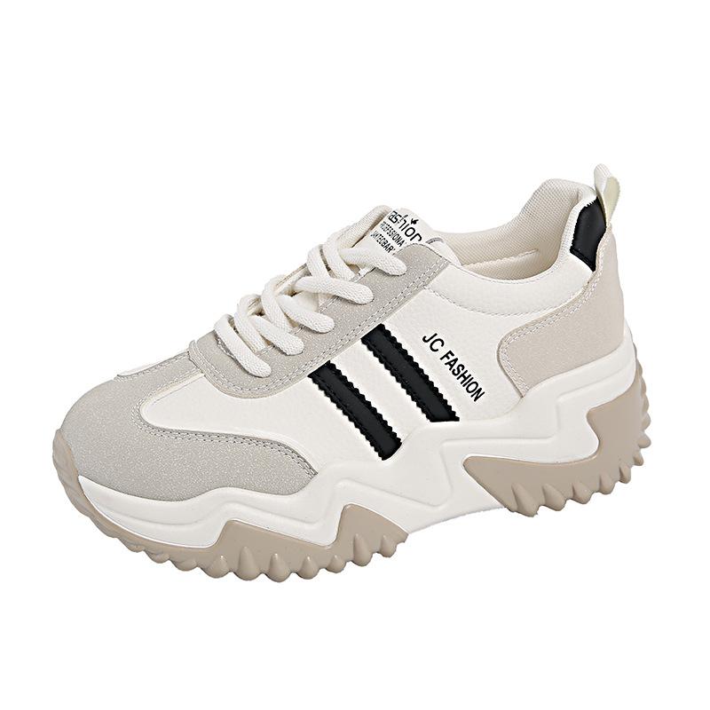 

Is velvet dad shoes female winter student running sports thick sole heightening leisure - 40