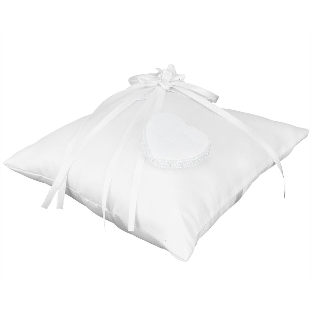 Polštář s bílým prstenem Kamélie ve tvaru srdce prstenový polštářek svatební potřeby pro svatbu večírku