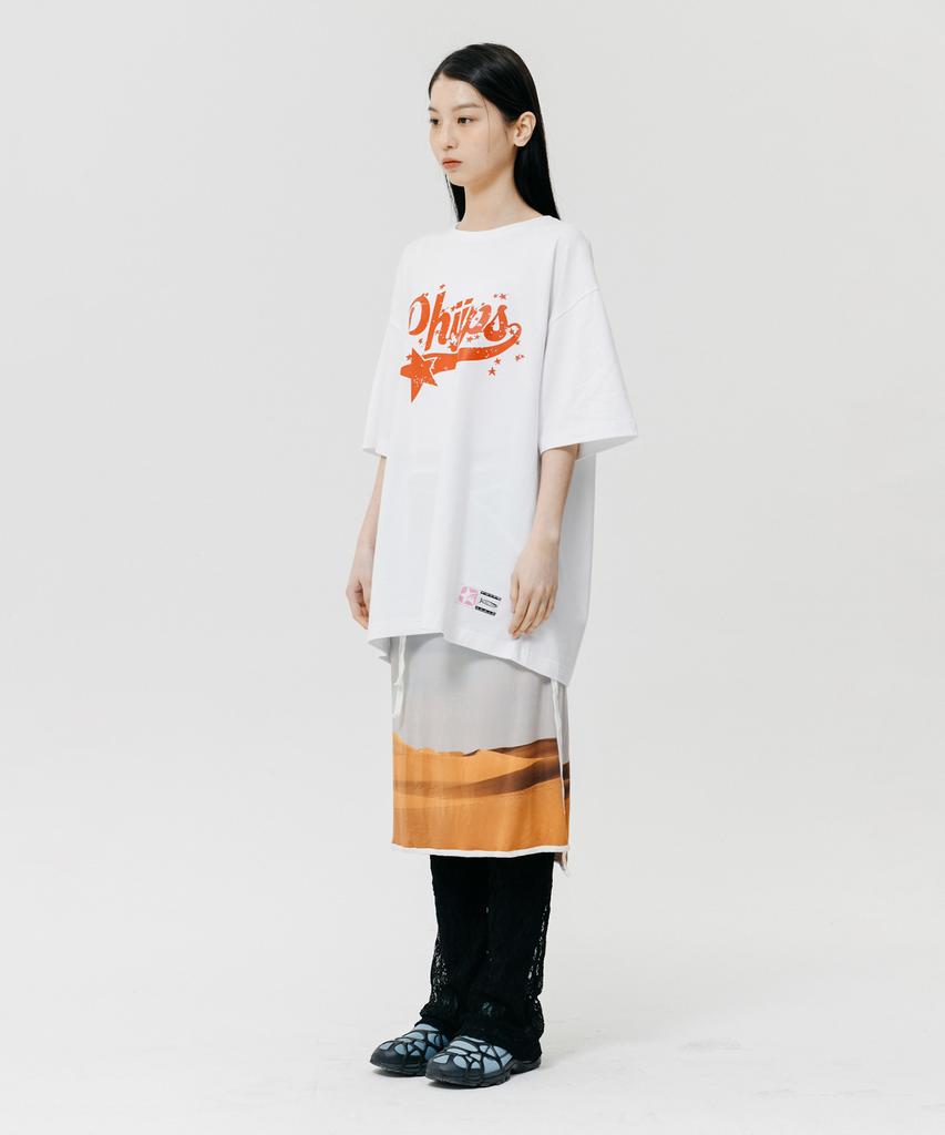 PHYSICAL DEPARTMENT Scatter Startail Short Sleeve T-Shirt_White/Red