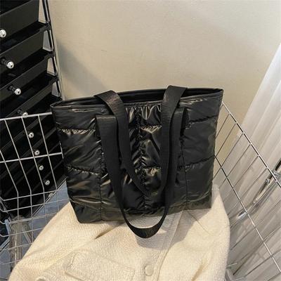 Modische Damen-Tragetasche, große Kapazität, Baumwolle, gepolstert, Einkaufstasche, Raute, tragbare Handtasche, gesteppt, massiv, für Freizeitreisen