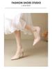 2025 Spring Women's Black Pointed Stilettos - Elegant & Chic Nude Heels