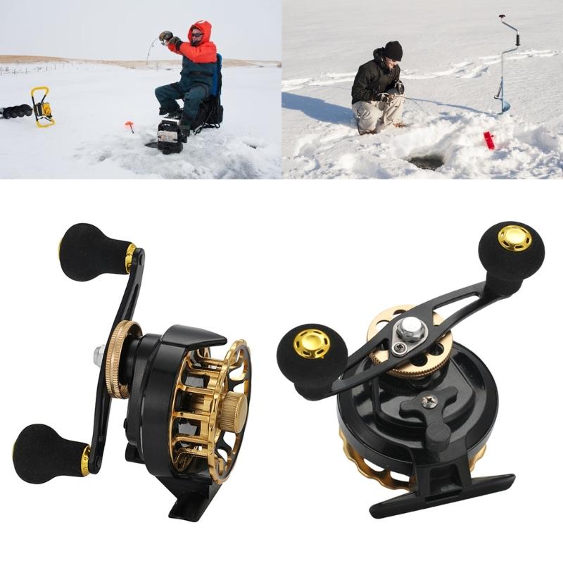 Raft Fishing Reel Aluminum Alloy Fish Line Wheel Right/Left Handed Fishing Raft Wheel Ice Reels Comfortable Grip