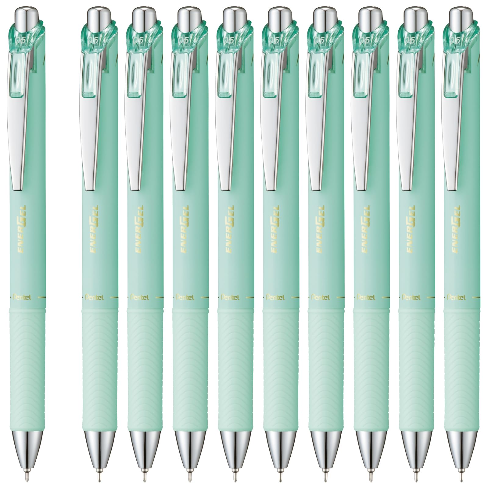 Pentel EnerGel Kohare Gel Ink Ballpoint Limited Kazeuta 10 pens 0.5mm Pen, Edition, Green, (BLN75KH-D4(10))