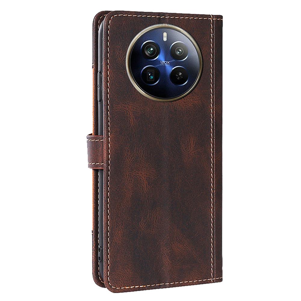 Für Realme 12 Pro 5G/12 Pro+ 5G Hülle Hautgefühl Leder Handyhülle mit Brieftaschenständer