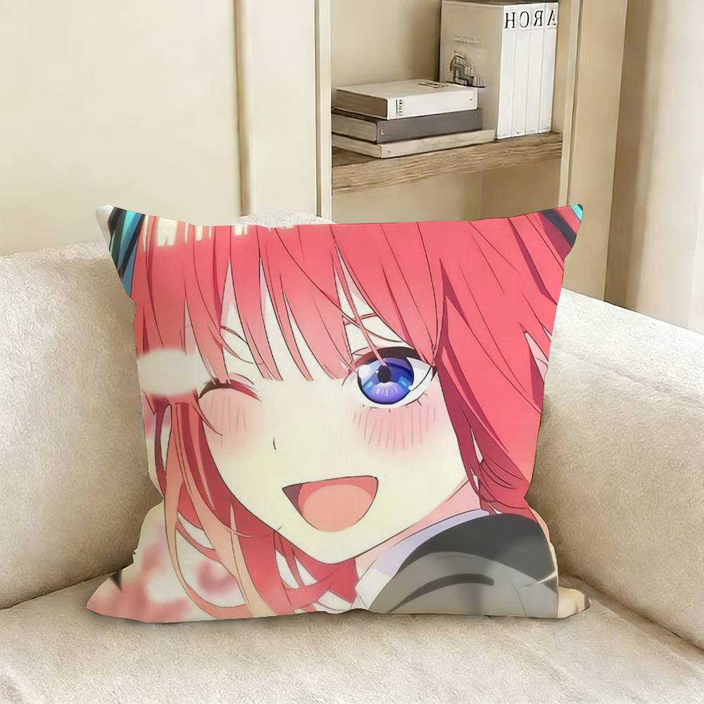 NNino NNakano Anime Various Sizes Square Pillow Case For Car Home Bedchamber Decor