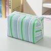 Polyester Striped Makeup Bag For Women With Storage Compartment Travel Organizer