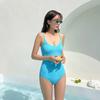One-piece Swimsuit European and American Bikini Gathering Sling Type Slim Vacation Swimsuit