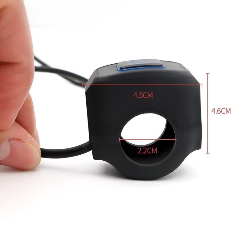 1pc Motorcycle Handlebar Modified Switch with Five Color LED Lights 5-10A 12V Waterproof Control Switch Button Motor Accessories