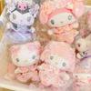 NEW Maid Lolita Skirt Series My Melody Pink Dress My Sweet Piano Kuromi Plush Keyring Hello Kitty Small Pendant Toys Gift