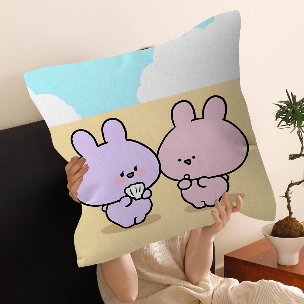 Cartoon Asamimichaan Asleep Cute Asamimi Office Cushion Pillowcase Car Cushion CoverXCM Lumbar Pillowcase Sofa Pillowcover