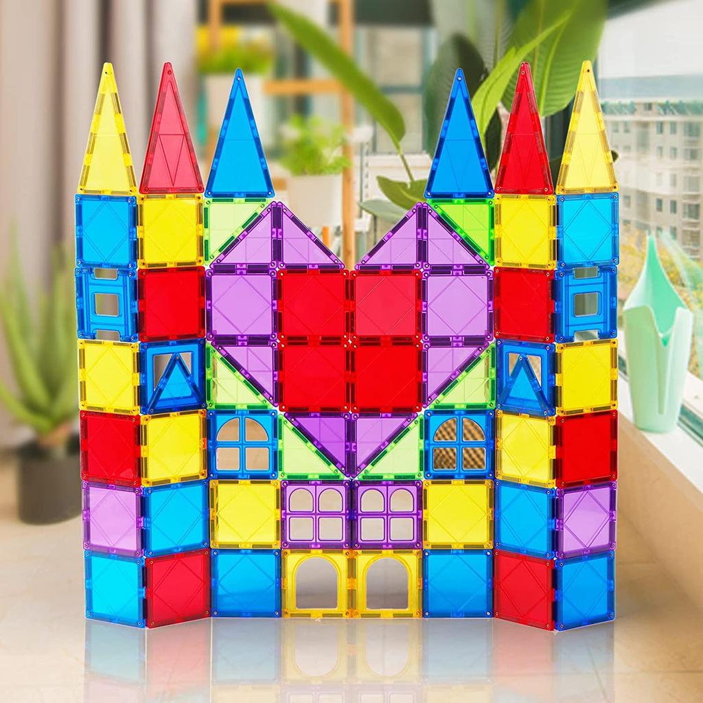 MAGBLOCK Magnetic Building Popular Educational Toy for Elementary School Girls and Christmas Gift 66-Piece Blocks, Kids, Students, Boys, Birthday,