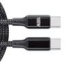PD100W Charging USB C Cable Type C To Type C 1M Fast Charging Wire Nylon Braided For Mobile Devices