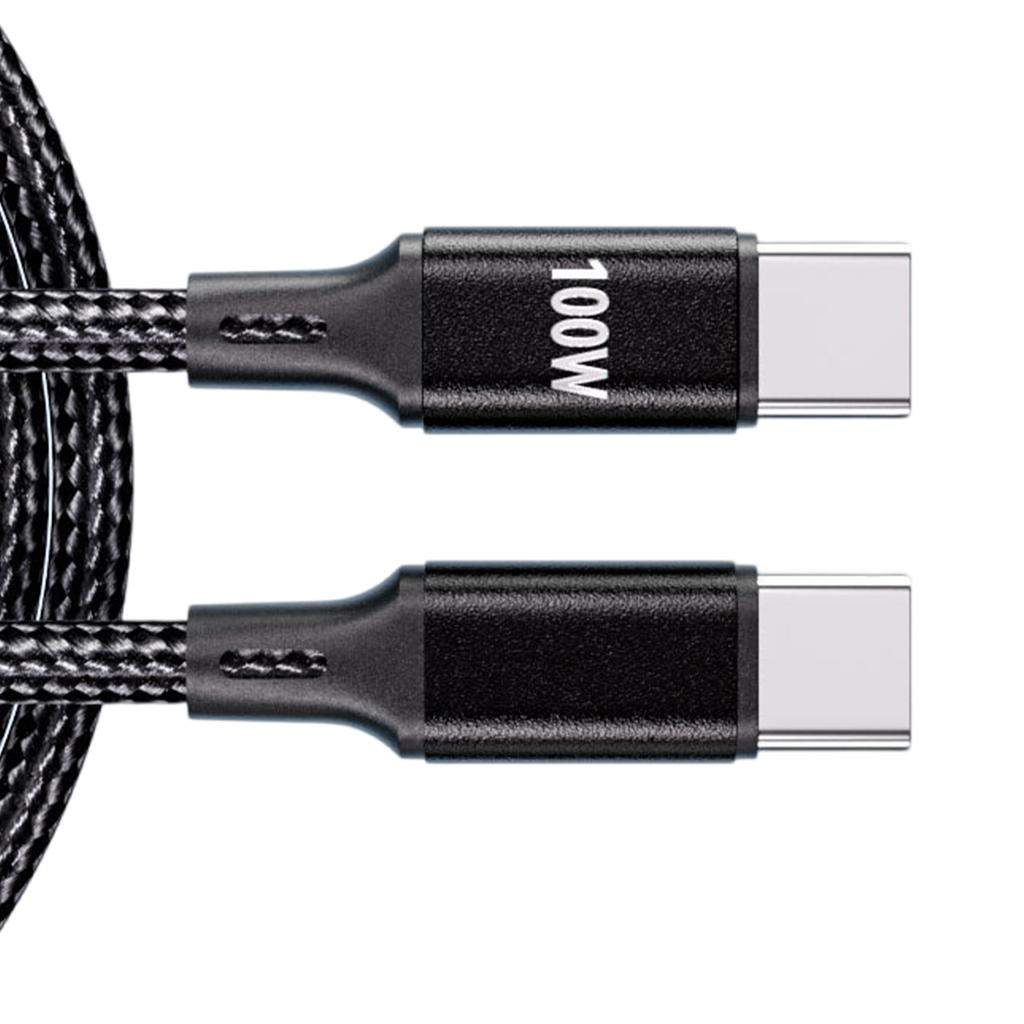 PD100W Charging USB C Cable Type C To Type C 1M Fast Charging Wire Nylon Braided For Mobile Devices