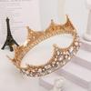 European Court Retro Baroque Queen Crown Μαργαριτάρι κράμα γύρο νυφική ​​κεφαλή Αξεσουάρ γάμου Στέμμα