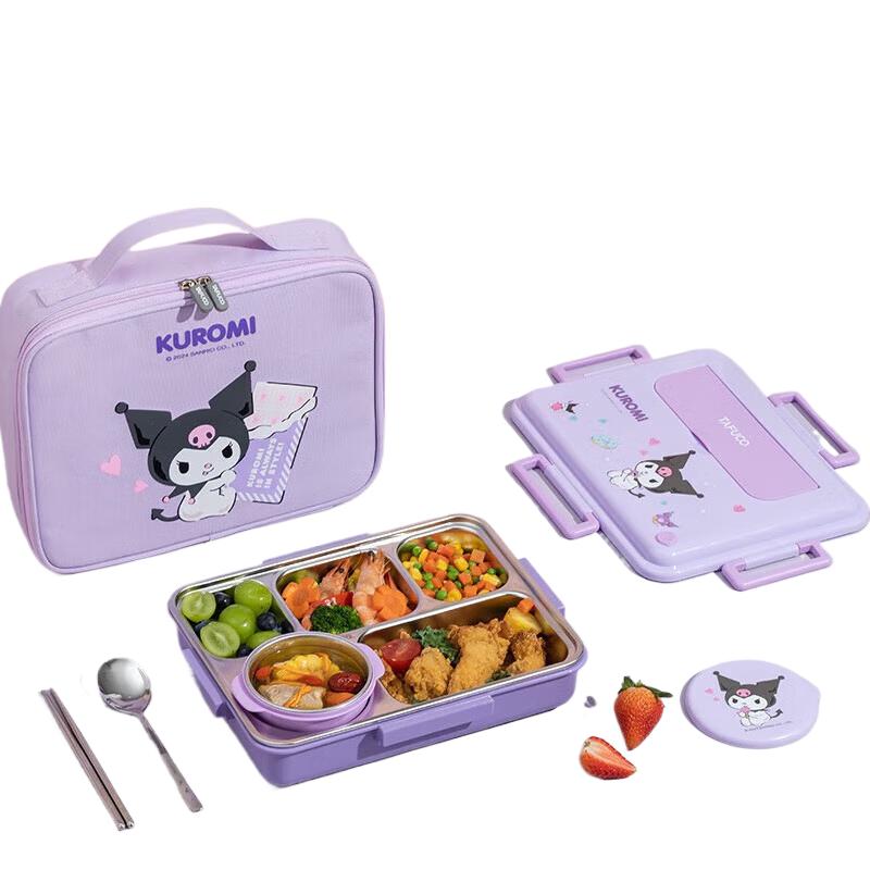 TAFUCO Sanrio Kuromi 5-Compartment Stainless Steel Meal Plate