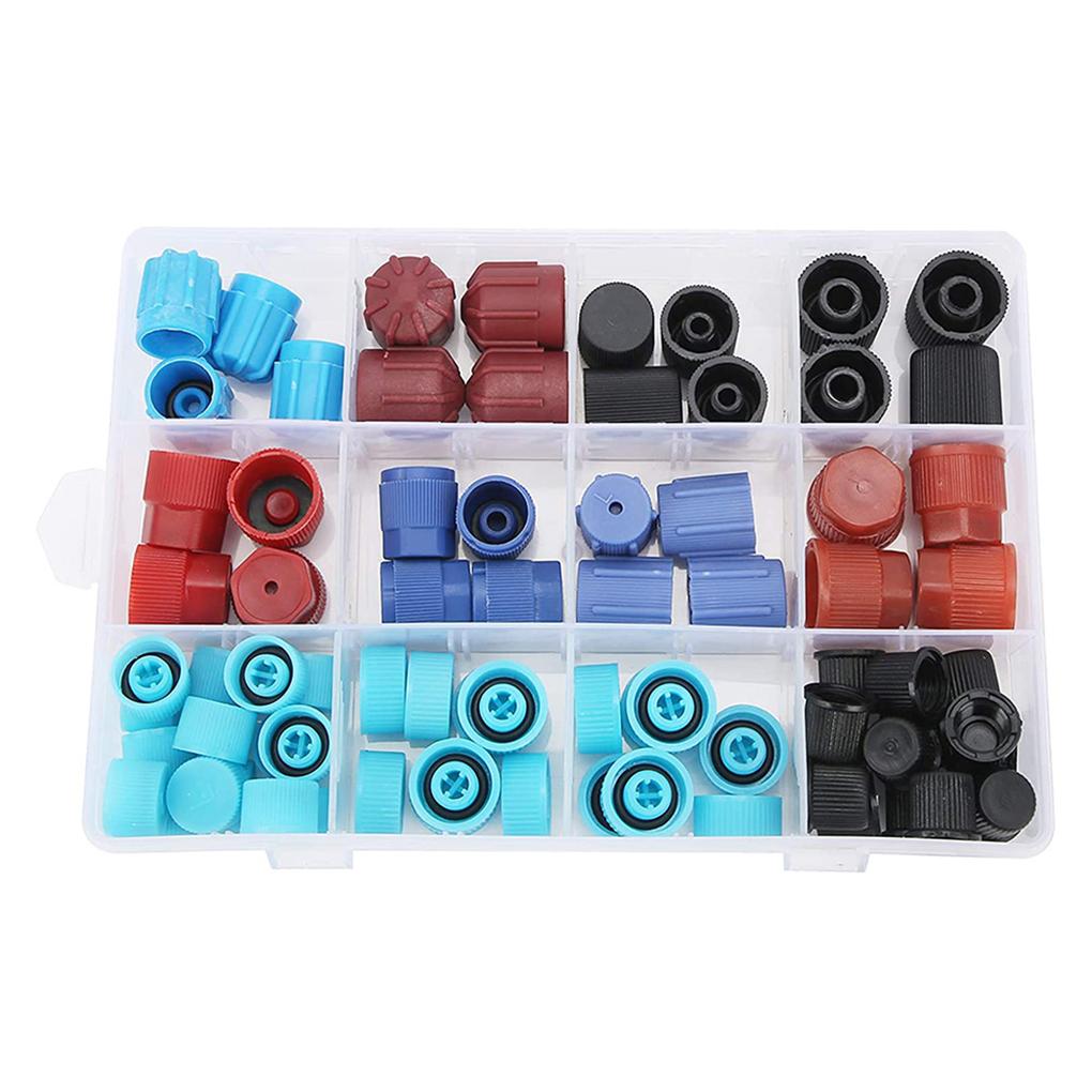 

77 Штук/ Коробка Универсальный Пылезащитный Чехол для Кондиционера Автомобиля Замена Колпачки Портов Высокого и Низкого Давления Системы А/С Запасные Части