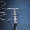 Simulated Moissanite Straight Line Necklace Delicate Collarbone Chain Elegant Women's Versatile Jewelry Accessory