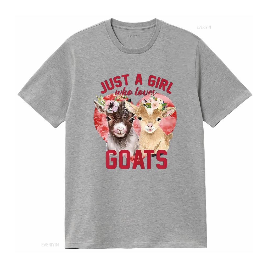 Goat Girl Women Mom Farmer Just A Who Loves Goats T Shirt Vintage Washed Versatile Fashion Streetwear Unisex Designer Clothes