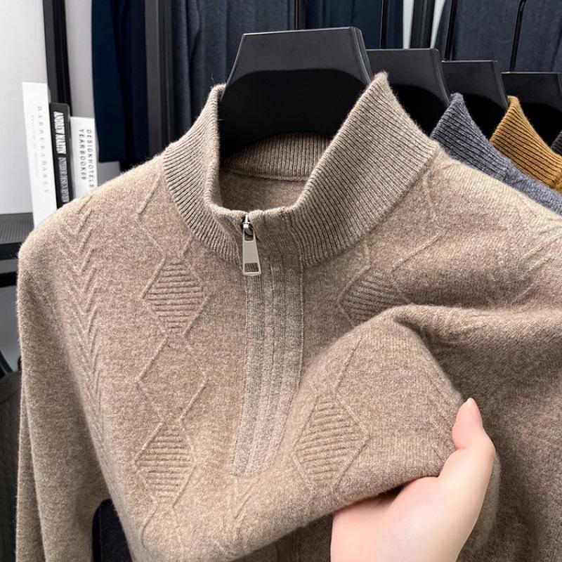 Maglieria da Uomo 100% Lana, Collo Mezzo Alto con Zip, Anno del Drago, Edizione Autunno/Inverno 2025
