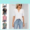Women's V-neck Tops Short Sleeve T-shirts With Cut Out Lace Detail