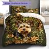 Vintage Yorkshire Terrier Pattern Bedding Home Decoration Birthday Gift (1 * Duvet Cover + 2 * Pillowcase, Without Core)
