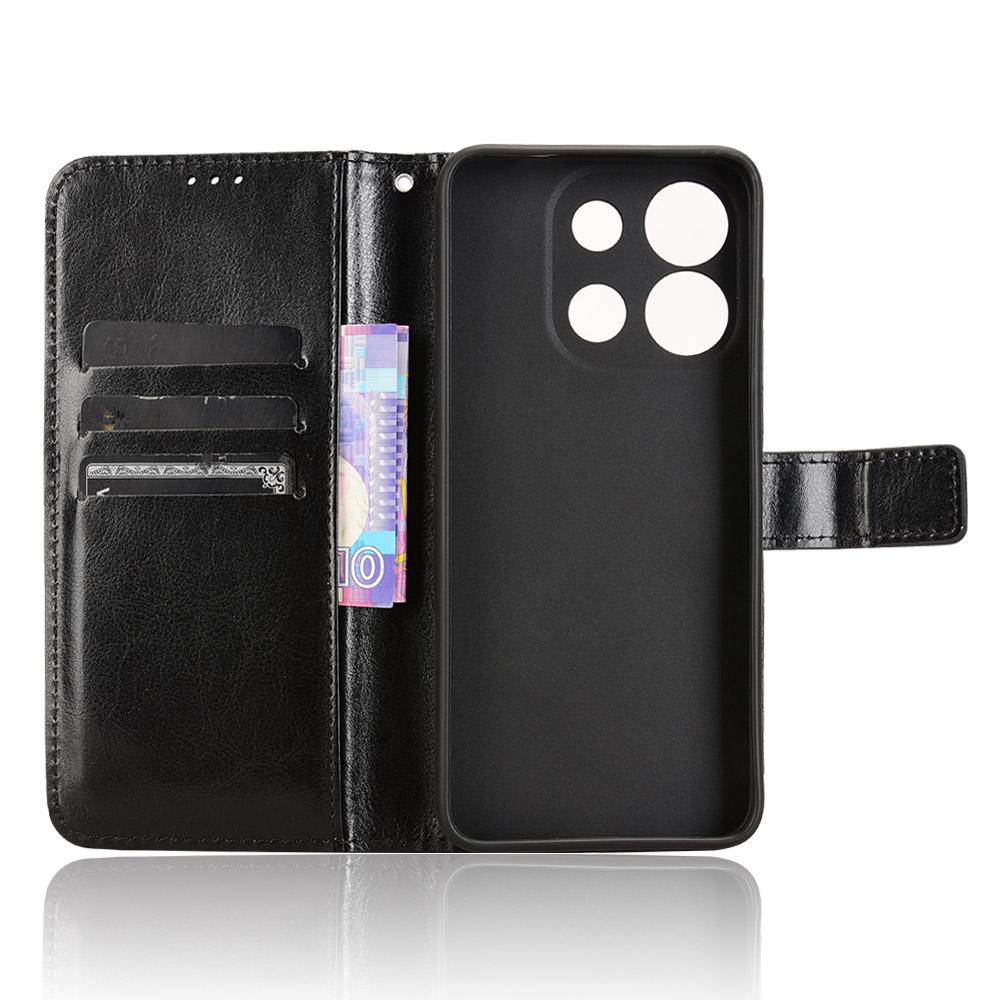 Für Oukitel C57 Pro/C57s Hülle Crazy Horse Textur PU Leder Handy Brieftasche Hülle