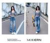 Early Autumn Retro Mid-Rise Flare Jeans with Extended Length for Women