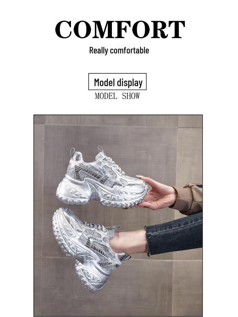 SJN9131-63 Women's Thick-Soled Height-Boosting Sneakers - Fall 2024 Casual Sports Shoes