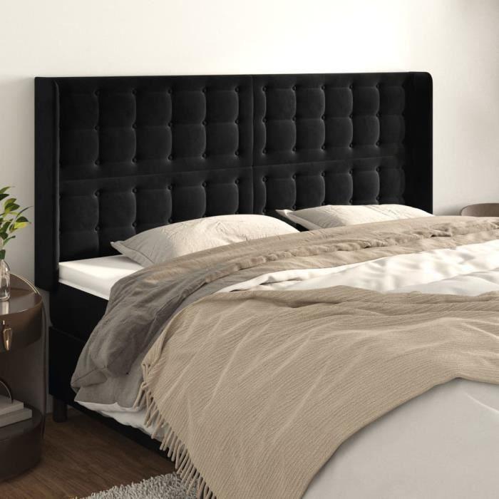 VidaXL Headboard with Wings Black 183x16x118-128 Cm Velvet3120076