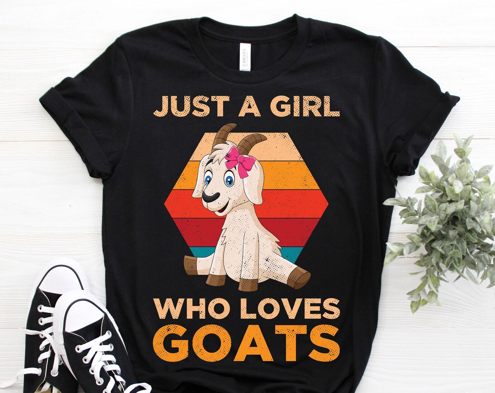 Just A Girl Who Loves Goats Vintage T-Shirt, Funny Goat Shirts, Farmer Costume Gifts, Cute Farming T Shirts, Farm Animal Lover, Sweatshirt, 160