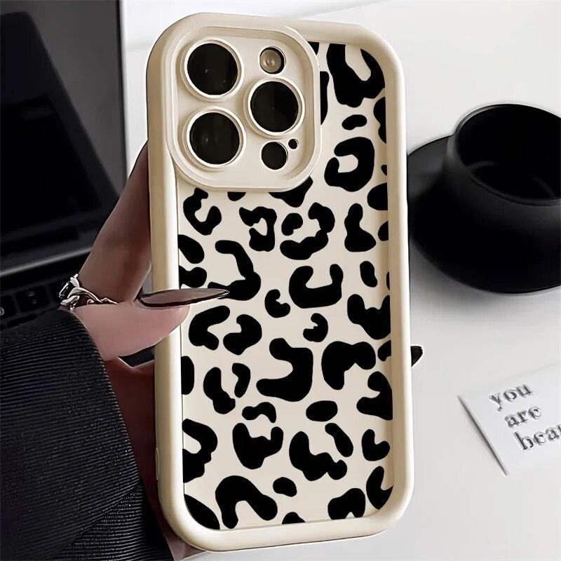 Pouzdro na telefon INS Leopard Print pro iPhone 14 Pro pouzdro iPhone 11 12 13 15 Pro Max XR XS X 7 8 Plus SE SE3 matný silikonový měkký kryt