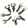 25pcs Soft Silicone Bait Worm Crawfish Shrimp Bass Pike Lure Fishing Tackle (Brown)