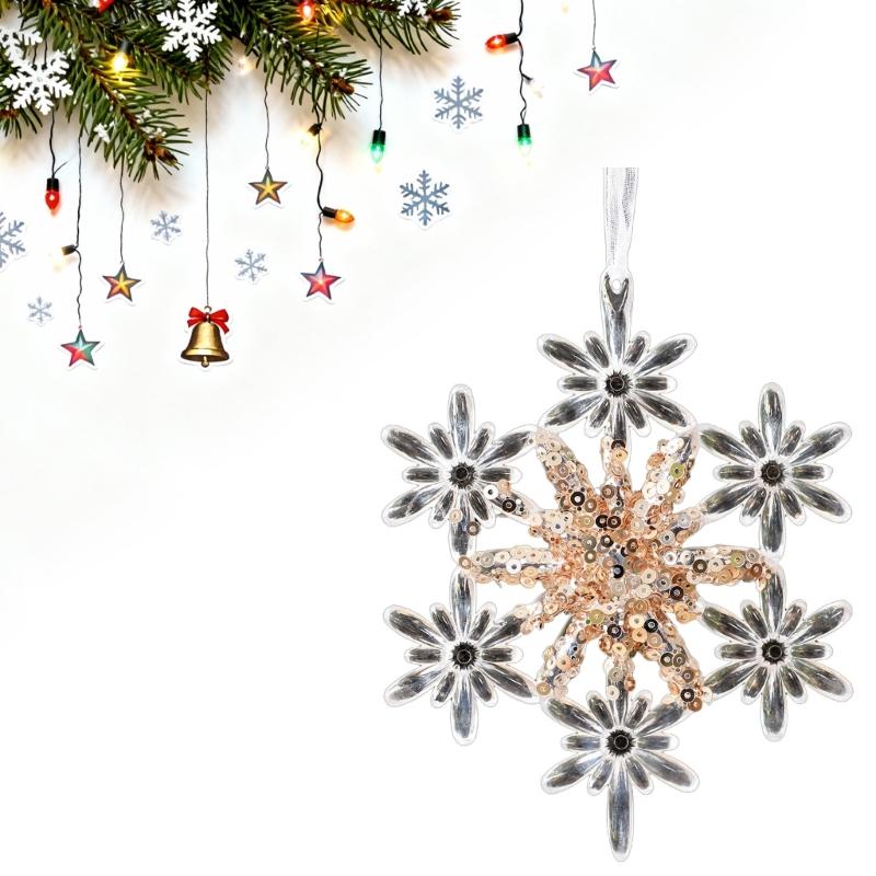 Shatterproof Acrylic Snowflakes Hanging Decorations For Indoor and Outdoor Christmas Displays