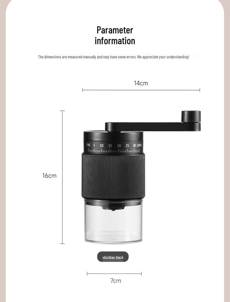 Manual Hand-Crank Coffee Bean Grinder for Home and Outdoor Use