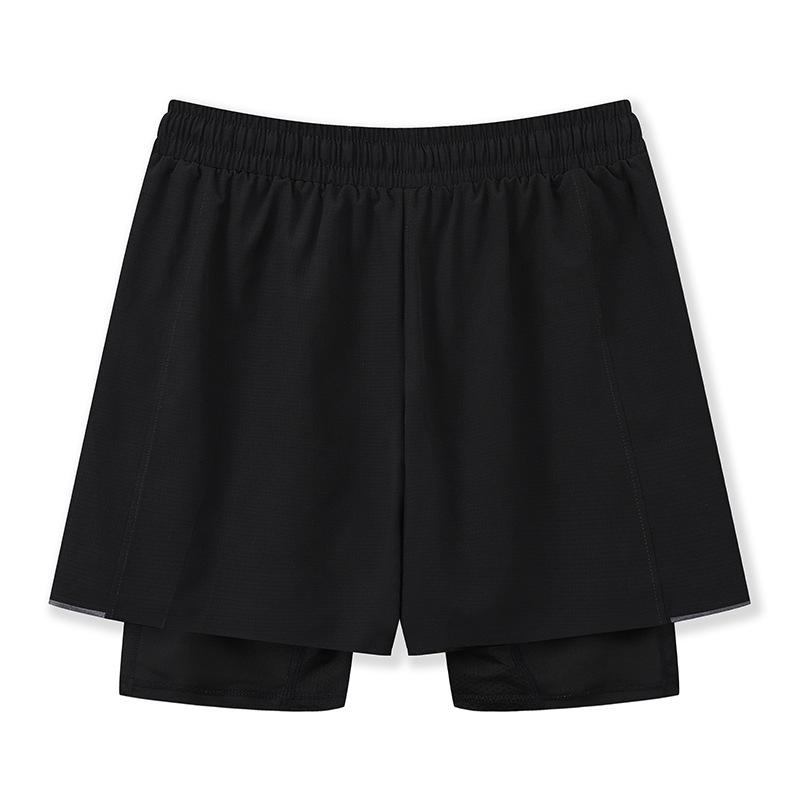 2024 Men's Quick-Dry Sports Shorts, Fake Two-Piece Design, Mid-Length with Inner Lining for Running or Training