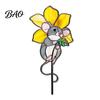 Colorful Yard Stakes Planter Insert Stake, Double-Sided, Flower Pot Decor Metal Garden Decorative Insect Animal Stake for Plant Pots Bed Decoration