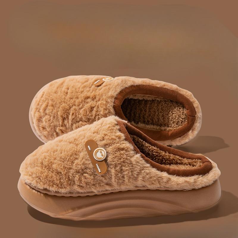 The New Home Thick-soled Anti-slip Slippers Are Fashionable, Cute and Warm Cotton Shoes