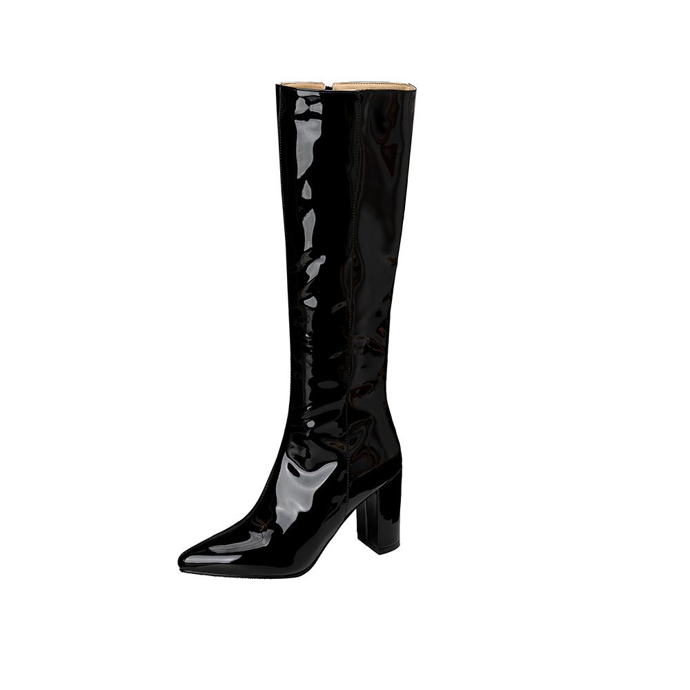 

Красные Черные Женские Сапоги до Колена на Высоком Каблуке Маленький Большой Размер 32 46 39 чёрный