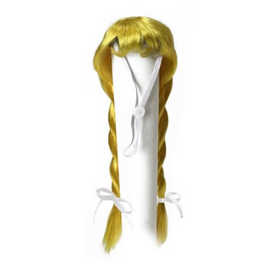 Porch Goose Wig Cute Goose Statue Braid Wig Funny Double Braids with Adjustable Elastic Band for Lawn Goose Statue Yard Garden Outdoor Decoration