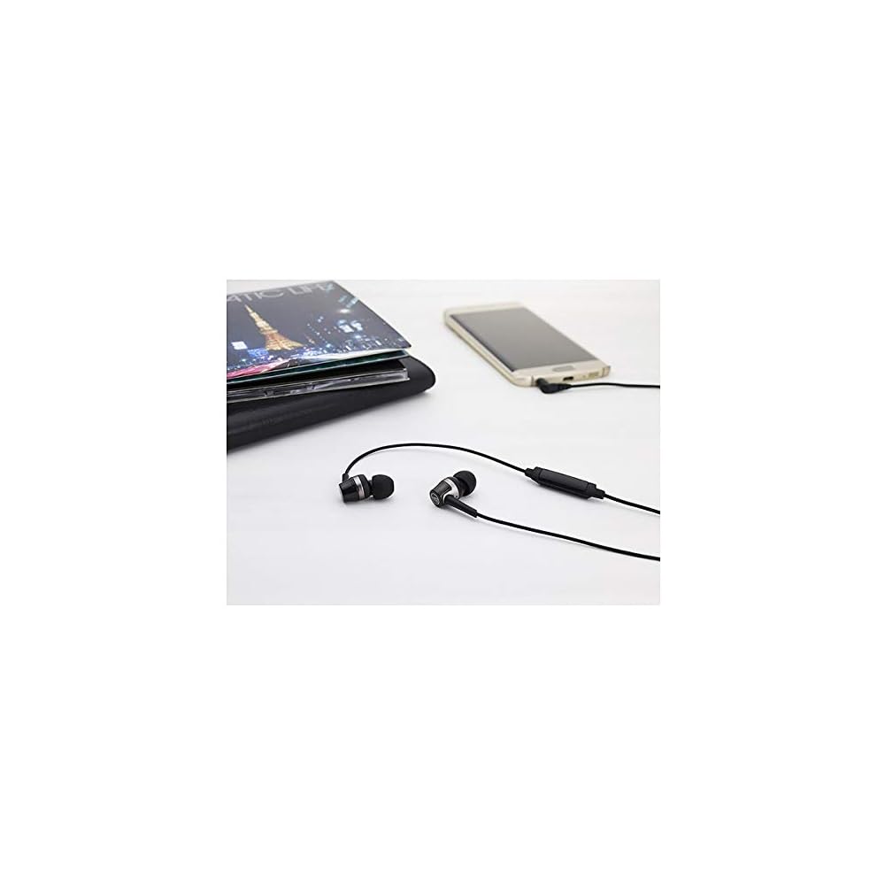 Audio-Technica ATH-CKR30iS BK Wired In-Ear Headphones with Remote Control and Microphone for Smartphones - SoundReality - Black