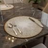 4PCS Bohemia Round  Burlap Macrame Placemats Ray Pattern Dinnerware Mat Jute Tableware Mat  Hotel